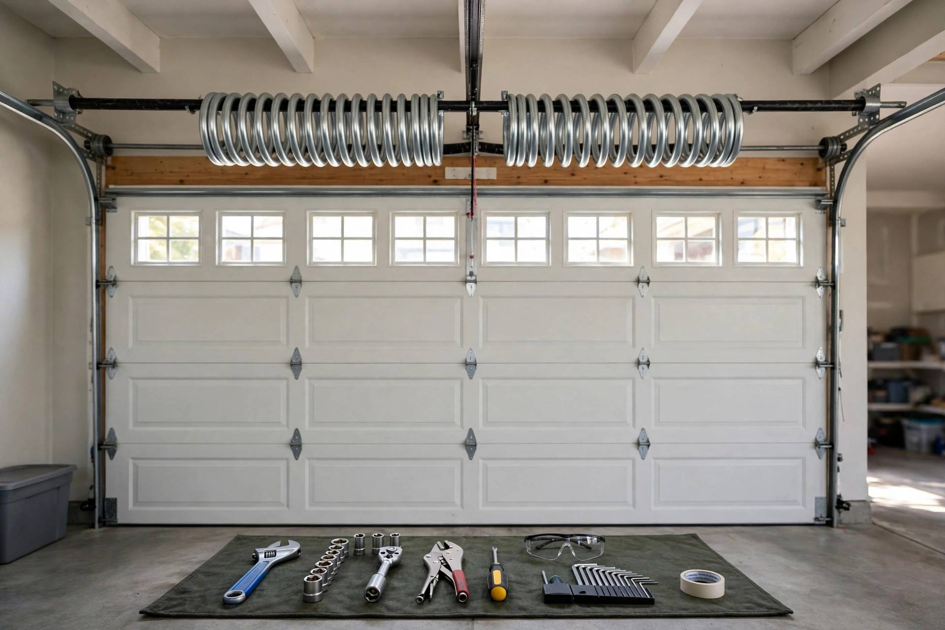 Two matching new torsion springs on a shaft, representative image